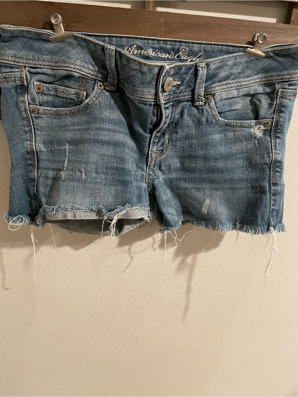 American Eagle Outfitters Blue Denim Boot Cut Jean Shorts Size 10